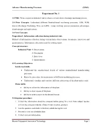 Advance Manufacturing Processes (22563) ______Experiment No