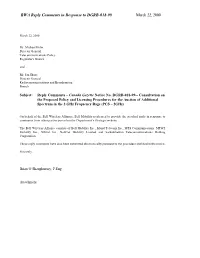 BWA Reply Comments in Response to DGRB-018-99 March 22, 2000