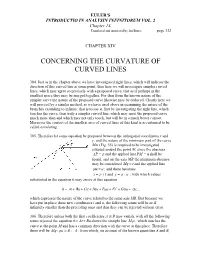 Concerning the Curvature of Curved Lines