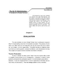 Evaluation David Mitchell the Art of Administrating Ahandbookforwaldorfschools