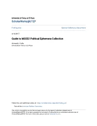 Guide to MS552 Political Ephemera Collection