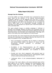 Natcom Status Report 2012