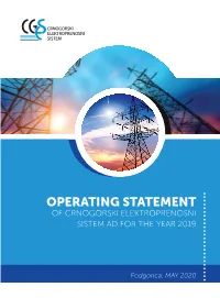 Operating Statement of Crnogorski Elektroprenosni Sistem Ad for the Year 2019