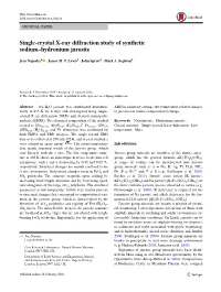 Single-Crystal X-Ray Diffraction Study of Synthetic Sodium–Hydronium Jarosite