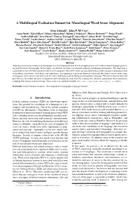 A Multilingual Evaluation Dataset for Monolingual Word Sense Alignment