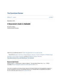 A Newcomer's Guide to Kabbalah