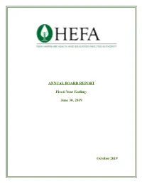 ANNUAL BOARD REPORT Fiscal Year Ending: June 30, 2019