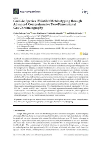 Candida Species (Volatile) Metabotyping Through Advanced Comprehensive Two-Dimensional Gas Chromatography