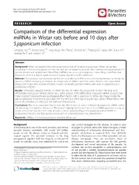 Comparison of the Differential Expression Mirnas in Wistar Rats Before and 10 Days After S. Japonicum Infection