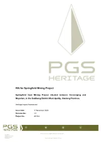 HIA for Springfield Mining Project