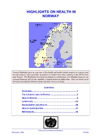 Highlights on Health in Norway