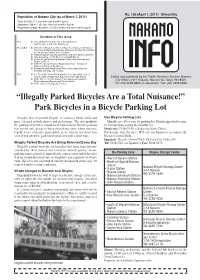 “Illegally Parked Bicycles Are a Total Nuisance!” Park Bicycles in a Bicycle Parking Lot P