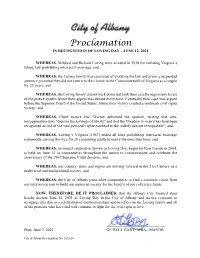 Proclamation in RECOGNITION of LOVING DAY – JUNE 12, 2021