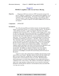 Project 15 MOSFET Amplifiers with Current Source Biasing