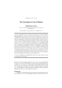 Two Concepts of Law of Nature