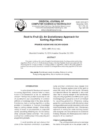 An Evolutionary Approach for Sorting Algorithms