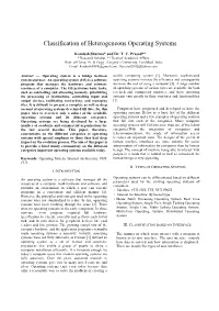 Classification of Heterogeneous Operating Systems