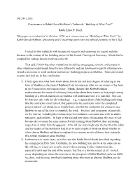 Concurrence to David Hoffman's Teshuvah