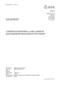 Copernicus Sentinels 4 and 5 Mission Requirements Traceability Document