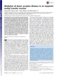 Mediation of Donor–Acceptor Distance in an Enzymatic Methyl Transfer Reaction