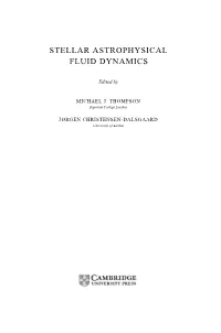 Stellar Astrophysical Fluid Dynamics