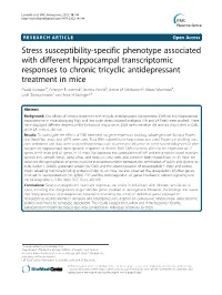 Stress Susceptibility-Specific Phenotype Associated with Different