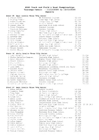 Track and Field Results