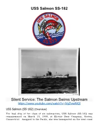 USS Salmon SS-182 Silent Service: the Salmon Swims Upstream