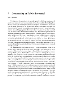 7 Commodity Or Public Property?