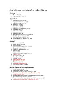 Acts with Case Annotations Live on Lexislibrary Agency • Factors Act 1889 • Powers of Attorney Act 1971