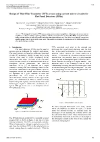 Design of Thin-Film-Transistor (TFT) Arrays Using Current Mirror Circuits for Flat Panel Detectors (Fpds)