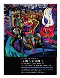 John R. Stephens As Co-Adjutor Bishop of the Diocese of New Westminster the Feast of the Conversion of St