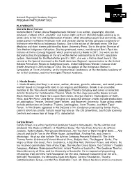 Program Participant Bios