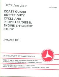 Propeller/Diesel Engine Efficiency Study