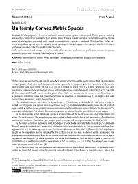 Uniformly Convex Metric Spaces