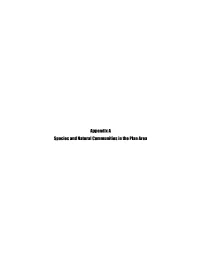 Appendix a Species and Natural Communities in the Plan Area