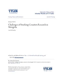 Challenges of Smoking Cessation Research in Mongolia Carol M