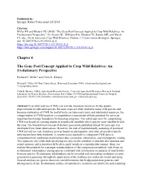 Chapter 6 the Gene Pool Concept Applied to Crop Wild Relatives