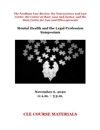 CLE COURSE MATERIALS Table of Contents - Terry Harrell, ABA Working Group to 1