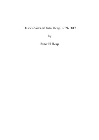 Descendants of John Heap 1769-1812