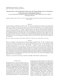 Determination of the Radiological Risk from the Natural Radioactivity In