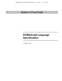 Edition 3 Final Draft Ecmascript Language Specification