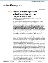 Factors Influencing Riverine Utilization Patterns in Two Sympatric Macaques