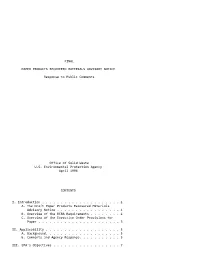 Final Paper Products Recovered Materials Advisory Notice Response to Public Comments