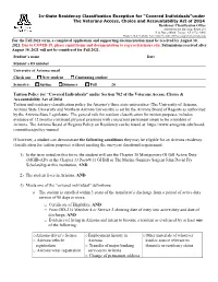 In-State Residency Classification Exception