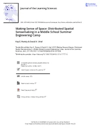 Making Sense of Space: Distributed Spatial Sensemaking in a Middle School Summer Engineering Camp