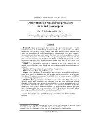 Observations on Non-Additive Predation: Birds and Grasshoppers