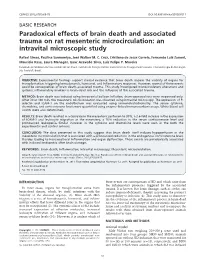 Paradoxical Effects of Brain Death and Associated Trauma on Rat Mesenteric Microcirculation: an Intravital Microscopic Study