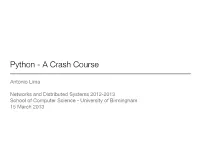 Python - a Crash Course