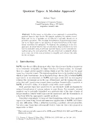 Quotient Types: a Modular Approach